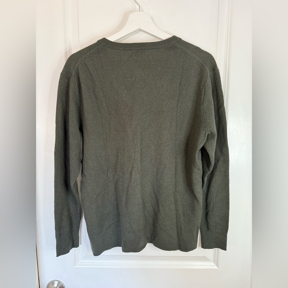 Club Monaco Men’s Green V-Neck Cashmere Crewneck Pullover Sweater - Size XS - Picture 3 of 7